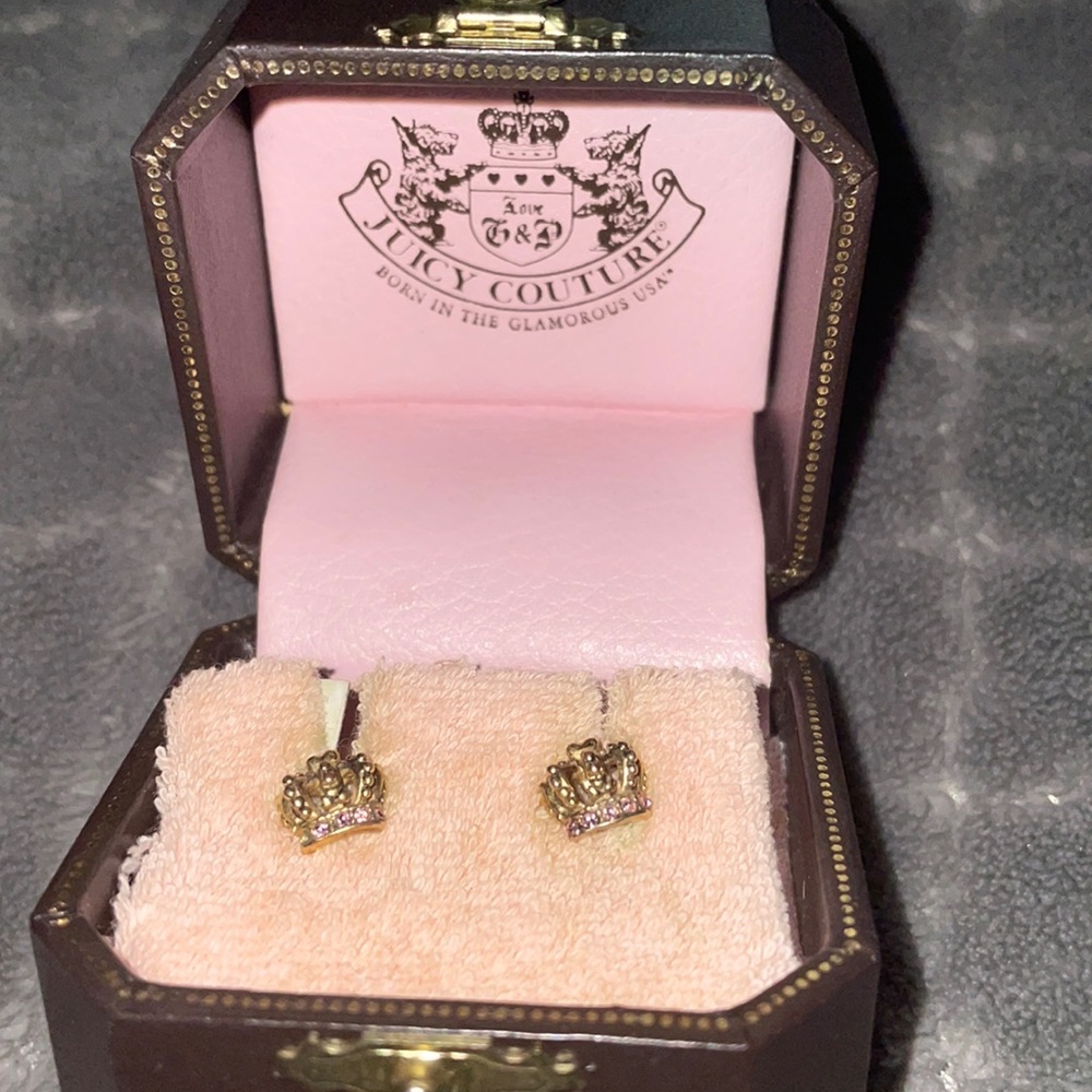 Juicy Couture Gold Crown Earrings